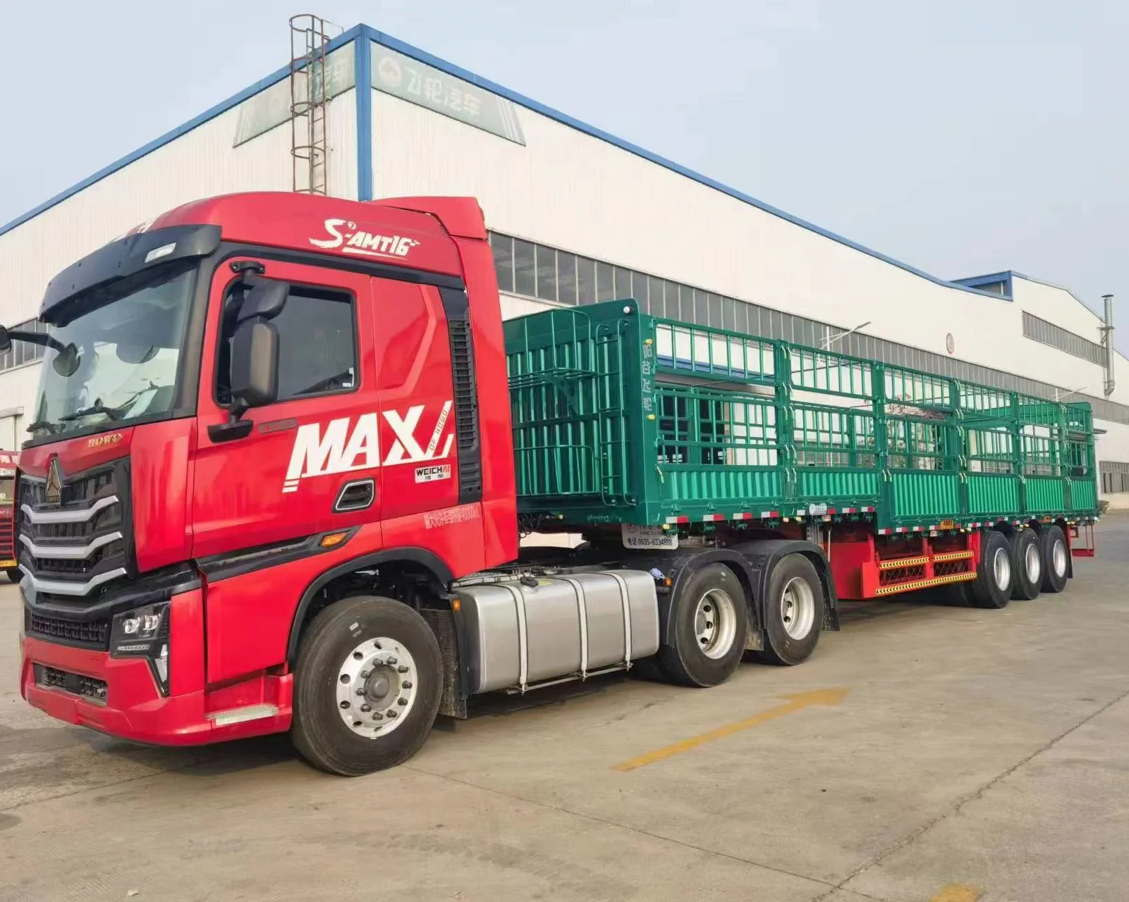 Low price sale: 3-axis 13 m long barn trailer, skeleton barn trailer, electrophoretic paint