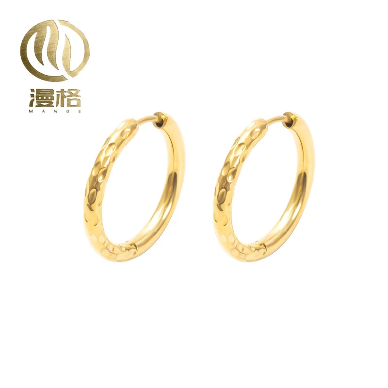 Wholesale Trendy Stainless Steel Multi Size Ear Rings Set Big Large Circle Hoop Earrings Fashion Women Jewelry