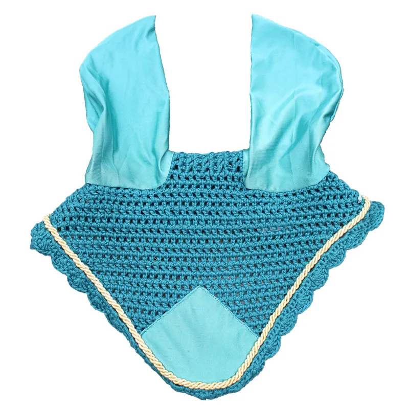 New Fly Veil Ear Bonnet Hood Net Breathable cotton Horse Fly Mask