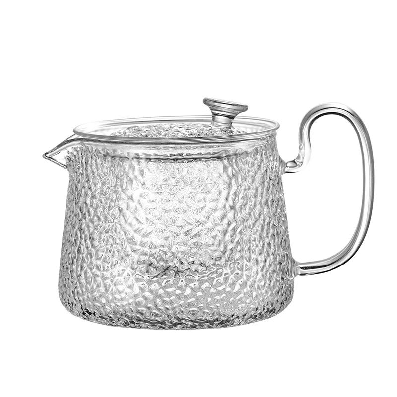 500ml Multi Color Handmade Customized High Borosilicate High Temperature Glass Teapot with Tea Filter and Handle