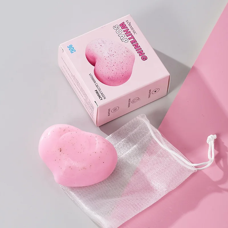 KORMESIC Private Label Hot sales  Vitamin C Collagen Peach Extract Exfoliates Privacy Whitening Soap For Private Care