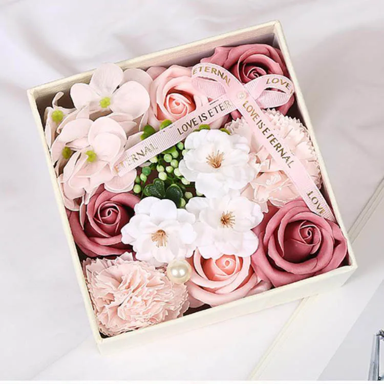 Valentines day artificial flower DIY wedding centerpieces bridal shower modern novel design rose flower box gift