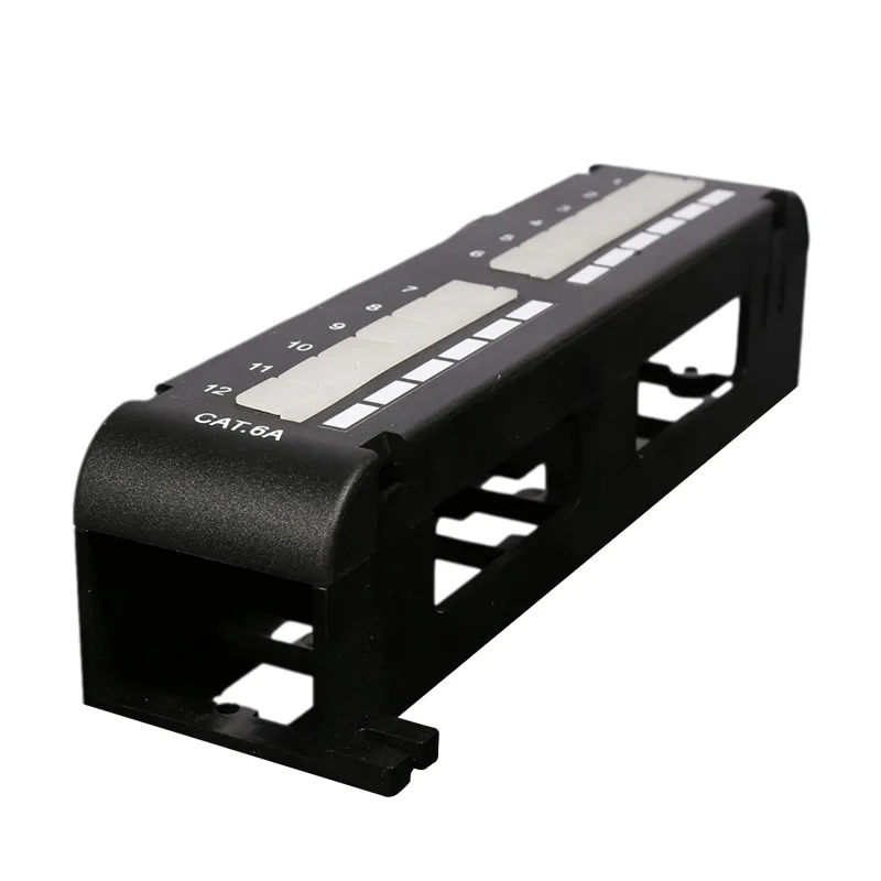 High-quality  CAT6A utp wall mount patch panel 12 port 1U with Injection molding