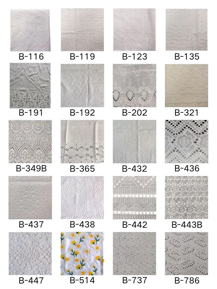 Symmetrical openwork embroidered eyelet Hollowed-out cotton flower eyelet embroidery fabric luxury  for sleeveless dress