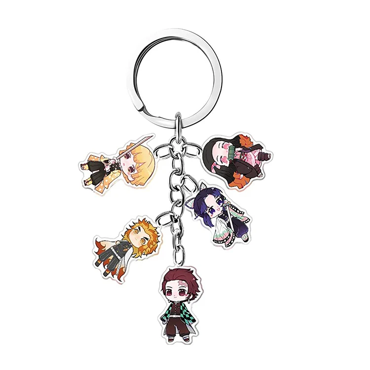 Custom Two-Sided Printed Japan Anime Acrylic Keychain UV Digital Photo Printed on Plastic Zinc Alloy Metal Manufactured Japan