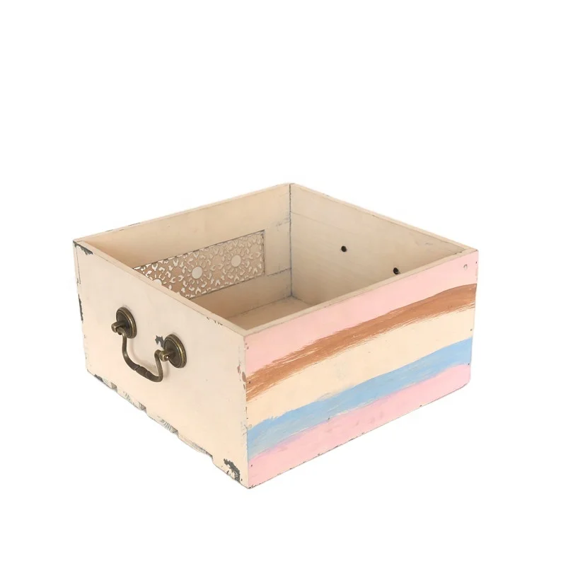 PWPROPS Pink Newborn wooden Basket Baby Girl Bucket photography backdrop Newborn Photo Props