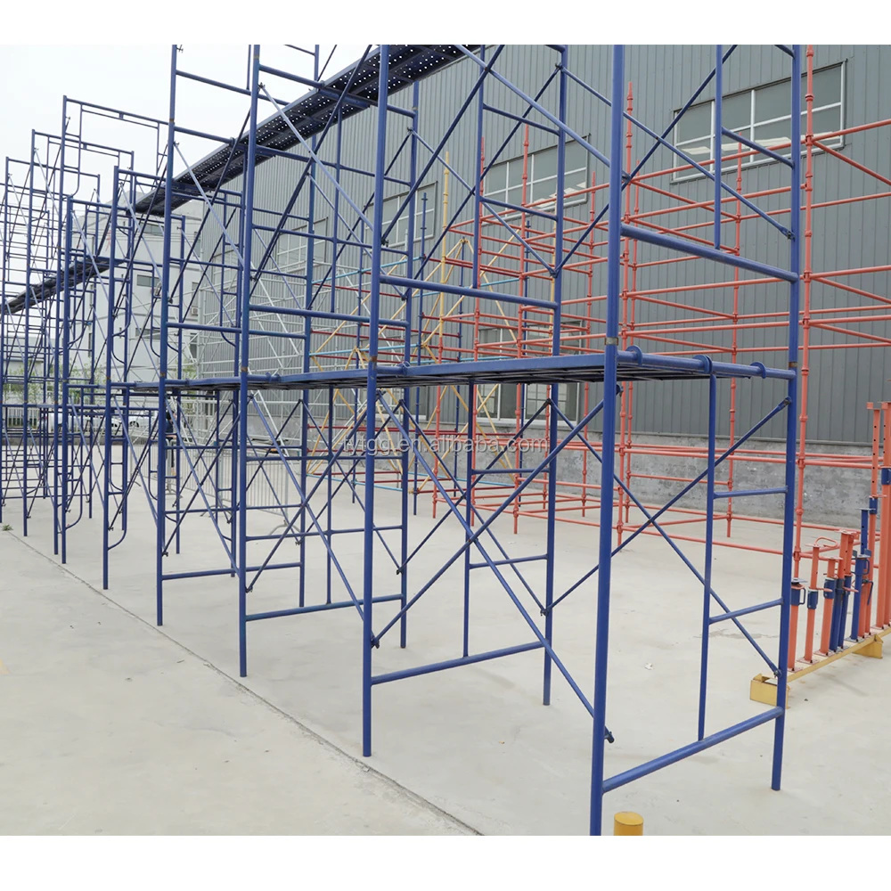 heavy duty h frame scaffolding  mason system construction door steel scaffold frame tubular steel frames