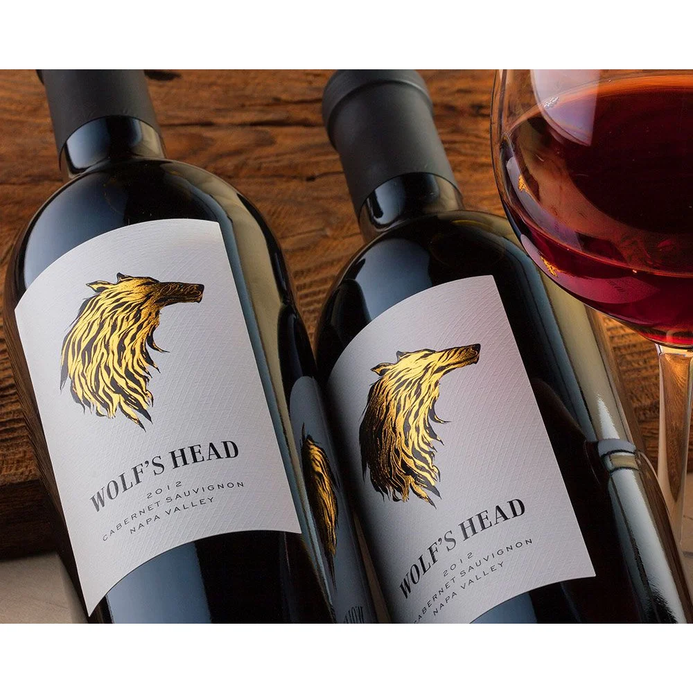 Luxury Embossed Logo Wine Labels Custom Wine Label with Private Logo Gold Foil Printed Premium Wine Bottle Labels Roll