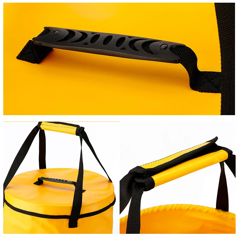 Fashion multi-color high quality eco-friendly plastic fishing seau pliable folding bucket