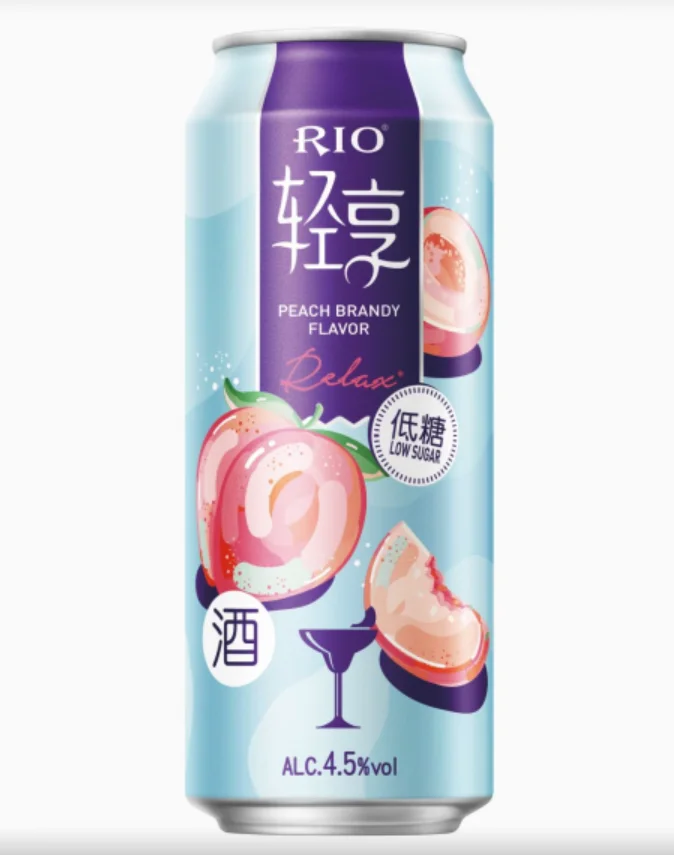 New 2022RIO premade cocktail fruit drink wine 4.5% Vol White peach Brandy flavored cocktail with low sugar Alc.4.5%vol Net.500ml