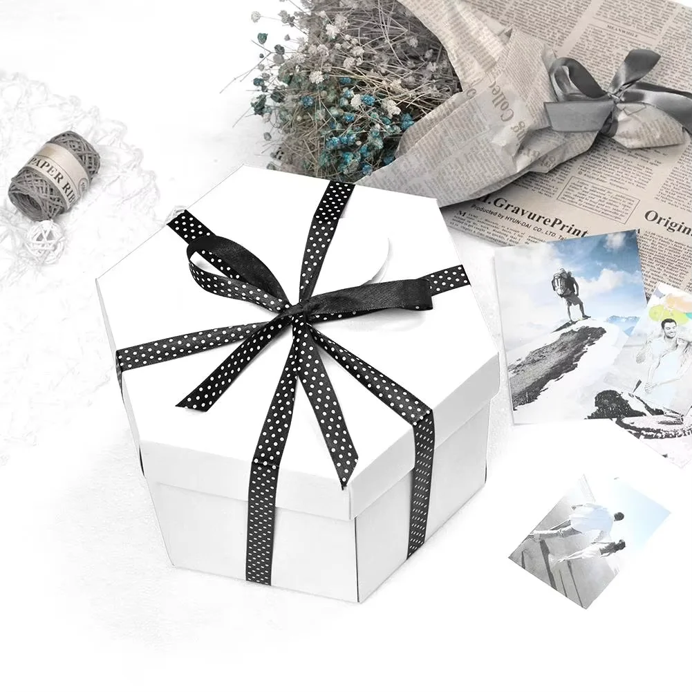 Explosion Surprise Rose Gift Handmade Birthday Anniversary Wedding Boxes DIY Photo Album Hexagon Cardboard Packaging Box