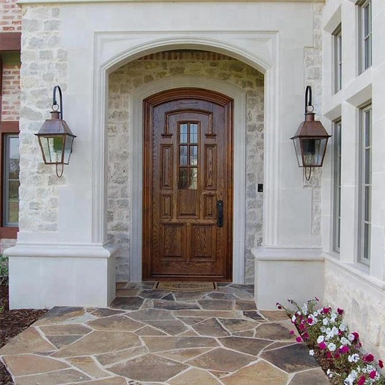 pre-hung exterior solid wood french doors with blinds and sidelights