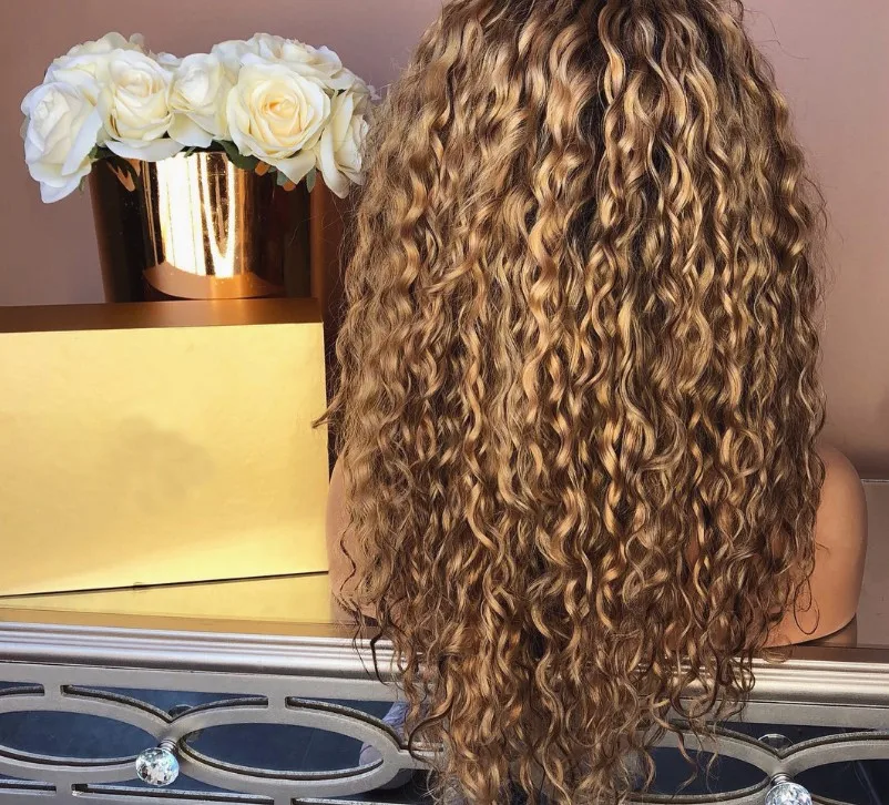 he50197c Hot Sale Women Wigs Brown Long Hair Wig