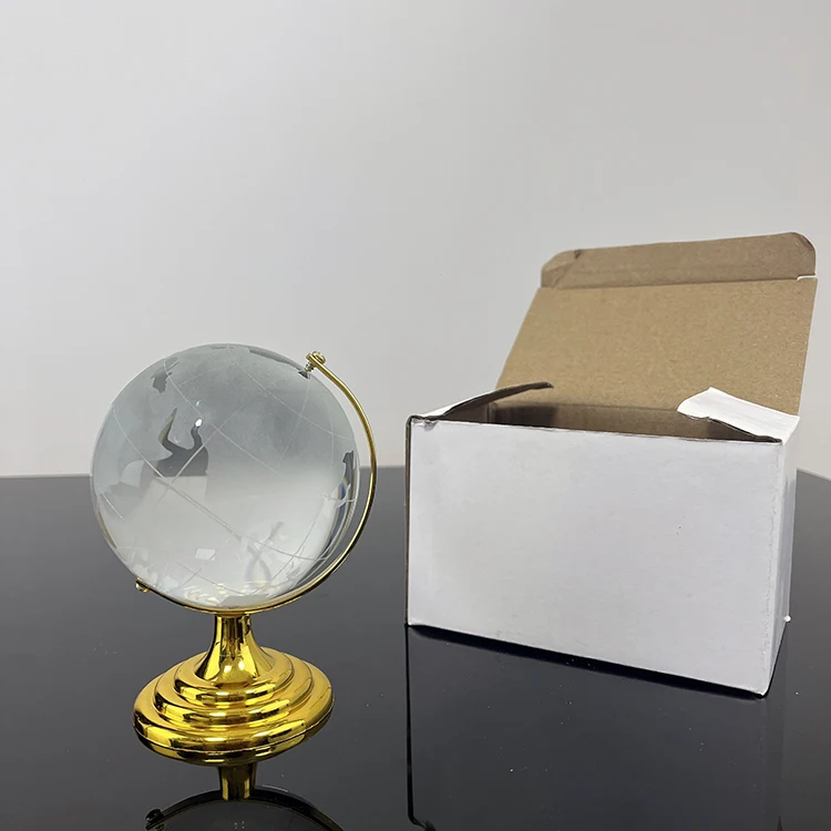 Clear Crystal Globe with Golden Silver Stand MH-Q0039