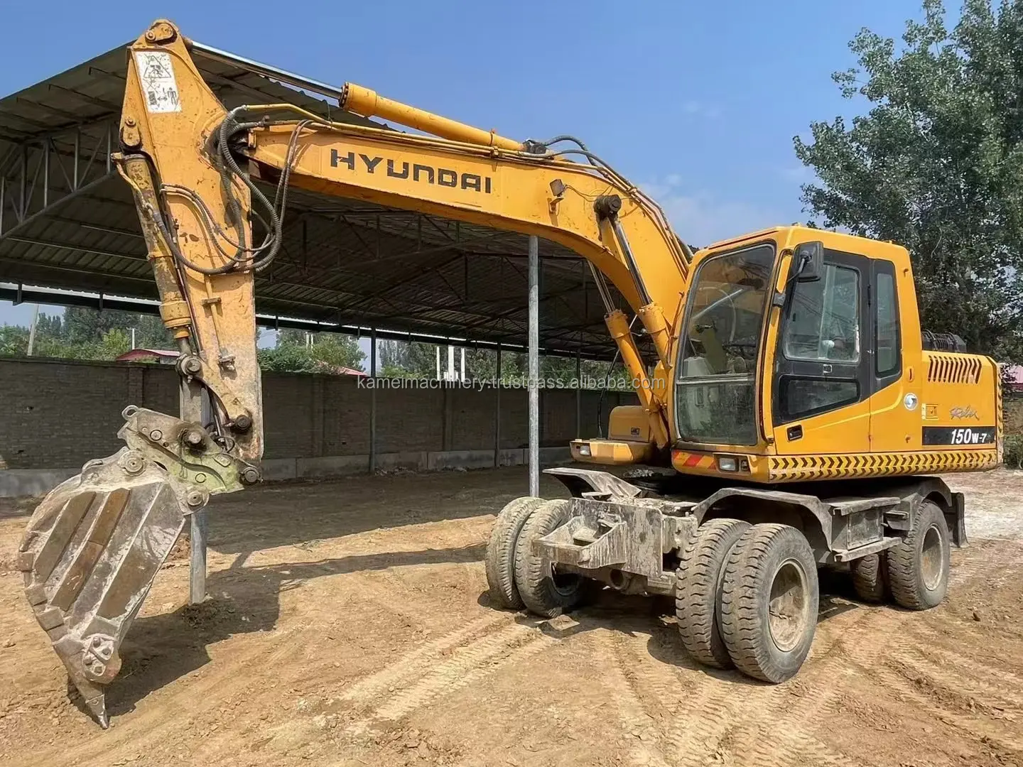 Эксклюзивный класс б/у Doosan 150W-7 колесный экскаватор Инженерная и строительная техника с мощным двигателем
