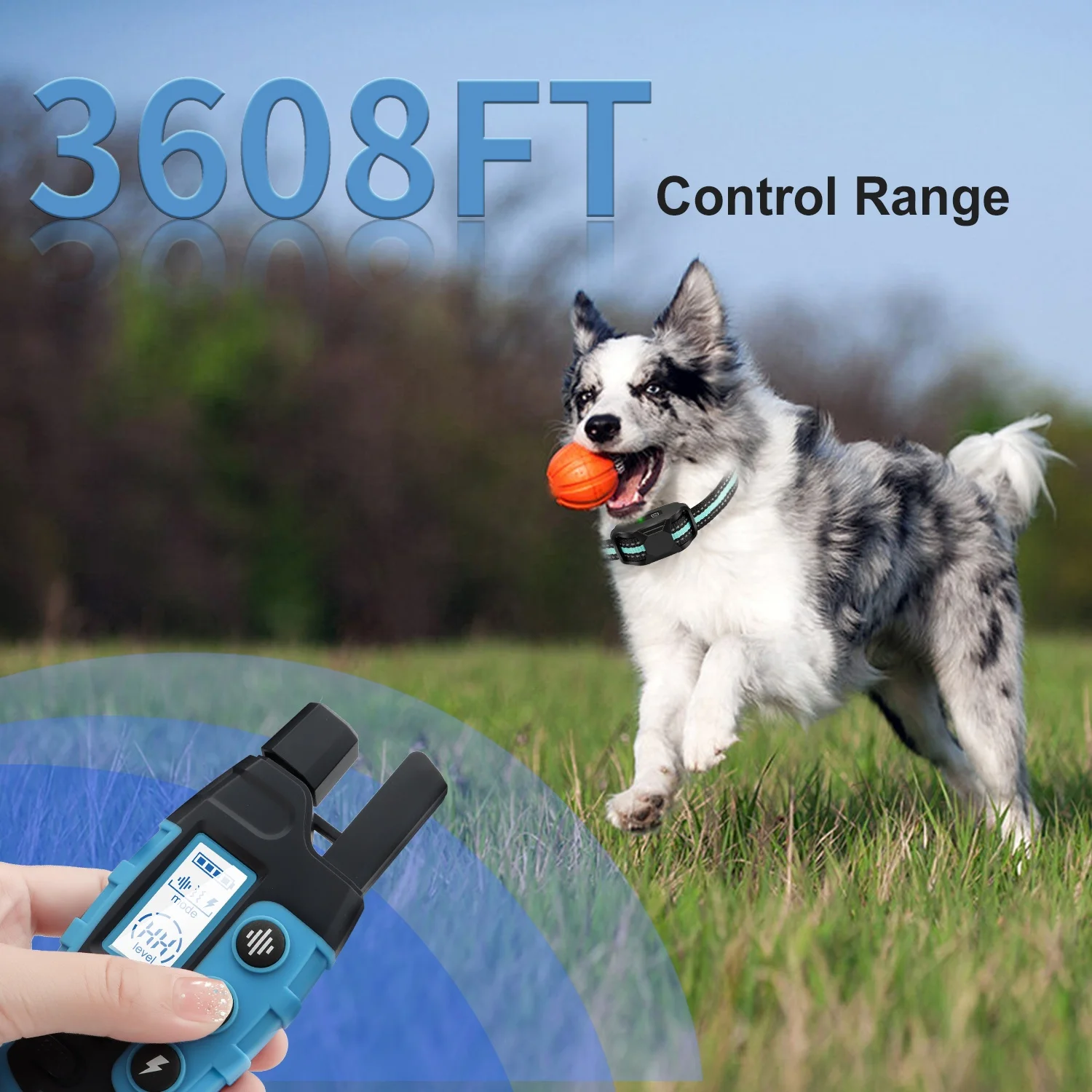 2024 Europe Hot Selling Dog Training Collar Human No Shock IP67 E-Collar with 3300Ft Remote Range for Small Medium Large Dogs