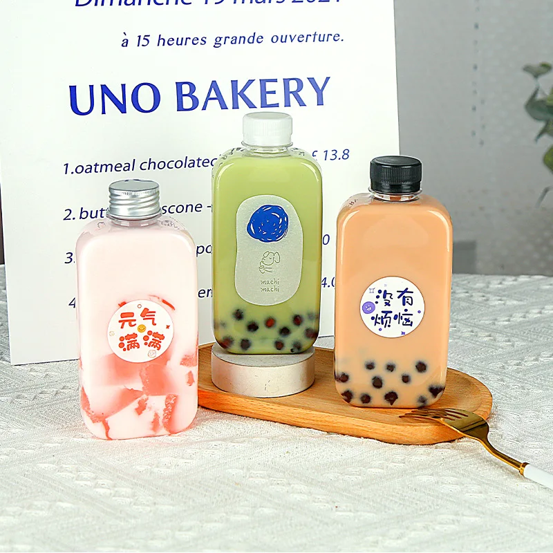 350ML Plastic Fruit Drink Milk Tea Cup Empty Wine Bottle Ice Coffee Maker Whiskey Juice Drink Bottle Vodka Bottle With Lid