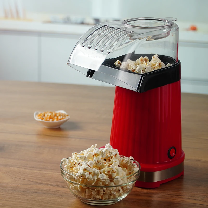 Electric Automatic Hot Air Popcorn Maker Gift Stainless Steel Professional Household Popcorn Machine