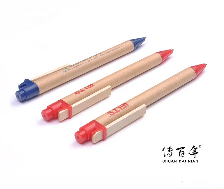 Hot selling eco friendly ball point pen with wooden clip