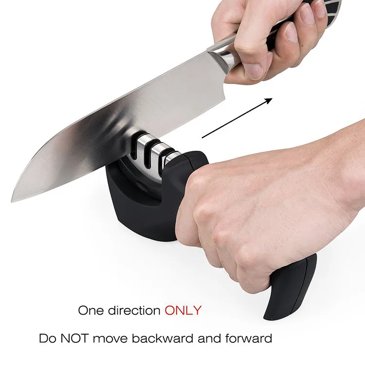 Premium 4-in-1 Kitchen Knife Accessories 3-Stage Knife Sharpener Helps Repair, Restore, Polish Blades and Cut-Resistant Glove