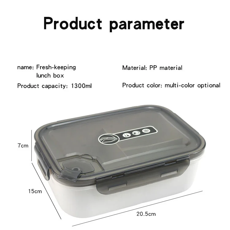 Kitchen Crisper Refrigerator Food Fresh-keeping Polypropylene Plastic Portable Lunch Box