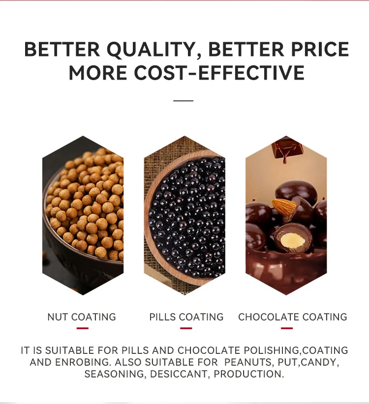 Snack Auto stainless steel horizontal almond gummies sugar home use food powder industrial peanut coating machine high quality