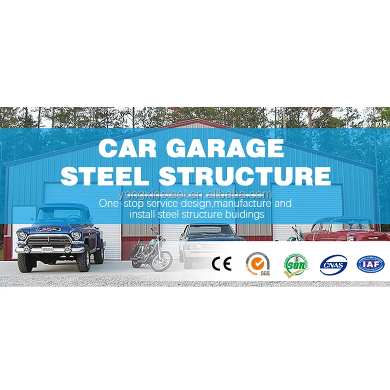 High Quality Prefab Steel Structure Carport Building For Supermarket With Car Parking Prefabricated Steel Garage