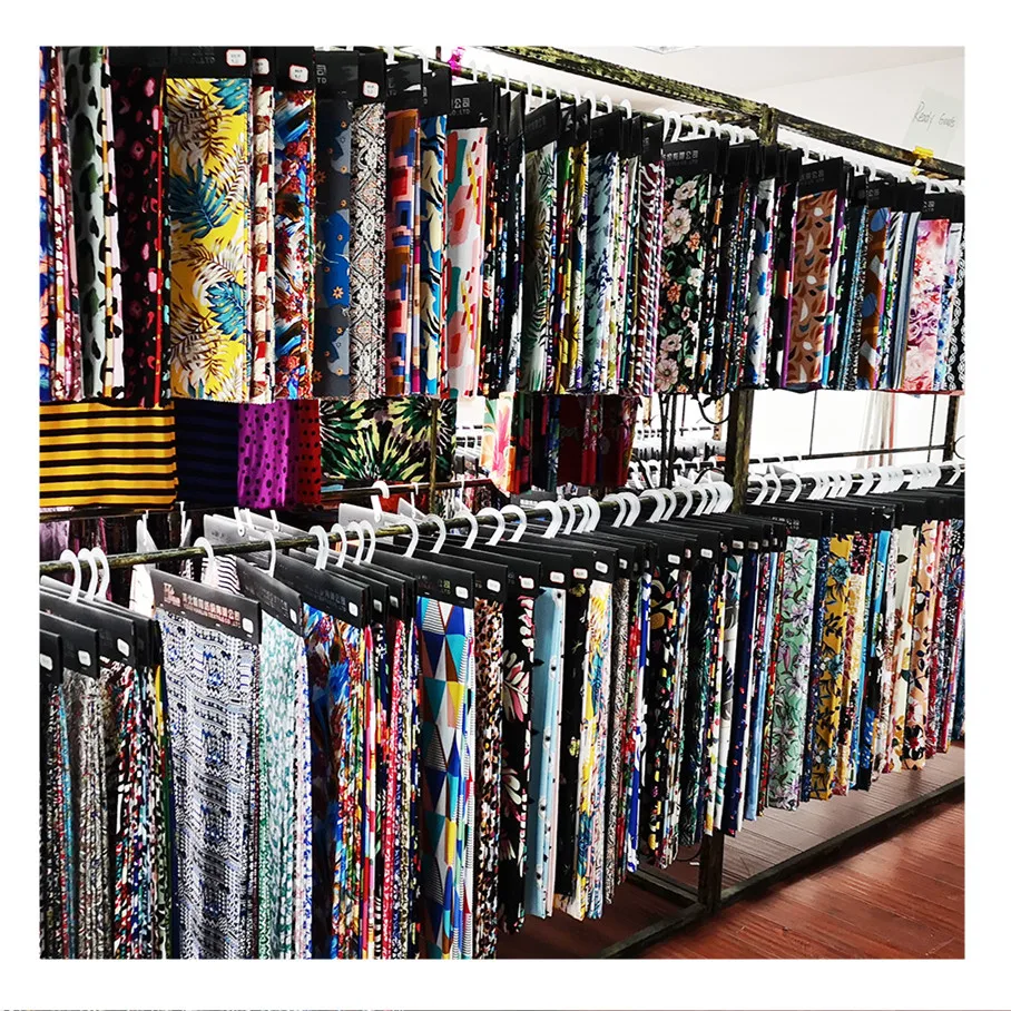 Customized super soft polyester spandex fabric 50D 75gsm 4 way stretch polyester print fabric for dress