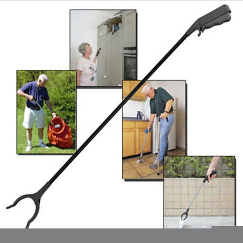 Garbage Picking Tool Long Arm Stick Rubbish Grabber Clip Extending Trash Pick Up Tool With Reach Hand Stick