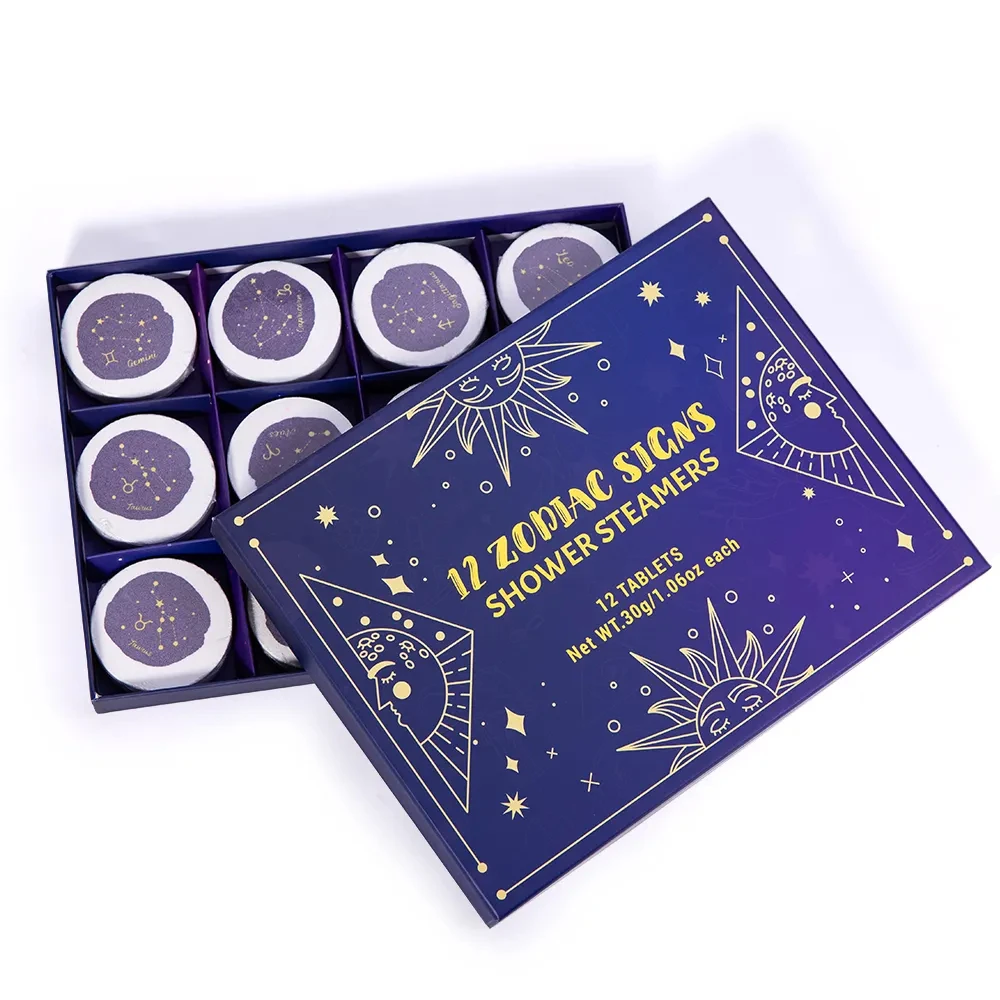 12 Pack Natural Ingredient Zodiac Signs Shower Steamers Gift Set Aromatherapy Shower Steamers Aromatherapy