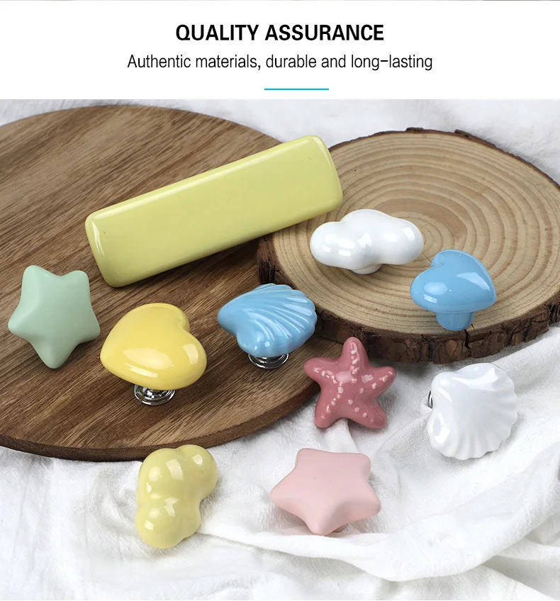 JAYA Modern Colorful cute kids Drawer Cabinet  Round Kitchen Pulls Ceramic Handle door knob