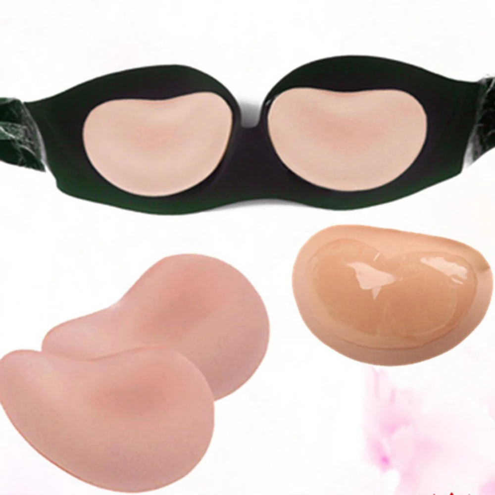 Mei Xiao Ti Reusable Fabric Adhesive Insert Bra Pads Seamless Silicone Lift Up Bra Pad