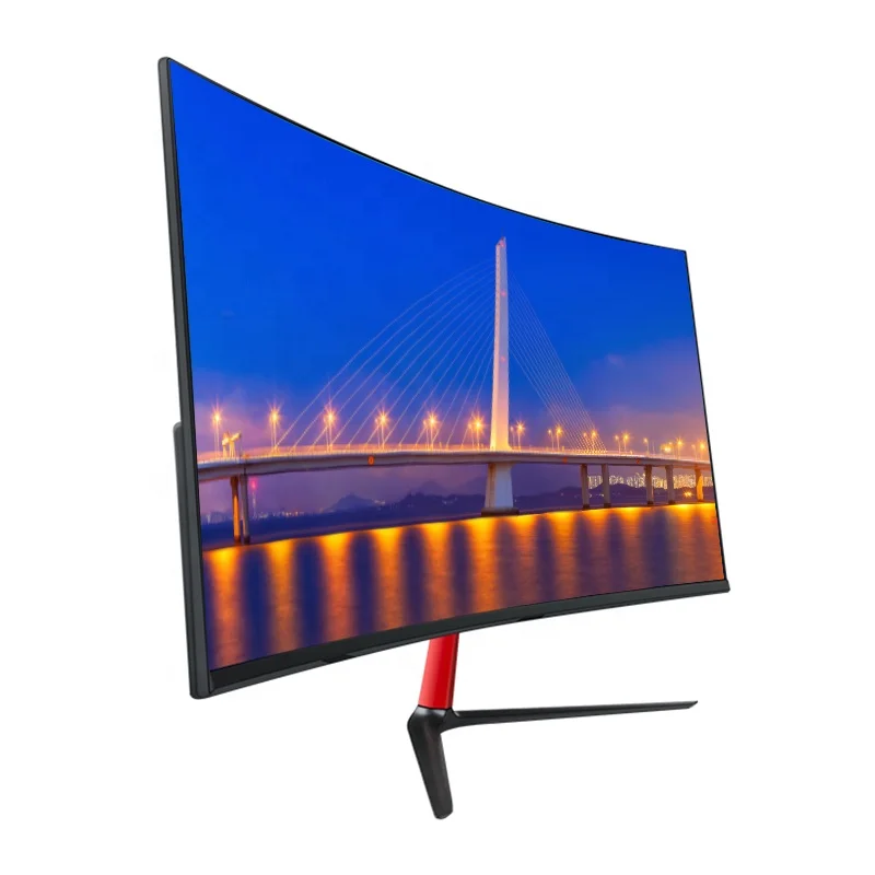 OEM Factory New 24inch Curved Computer Screen LCD 75HZ White/Black PC Monitor