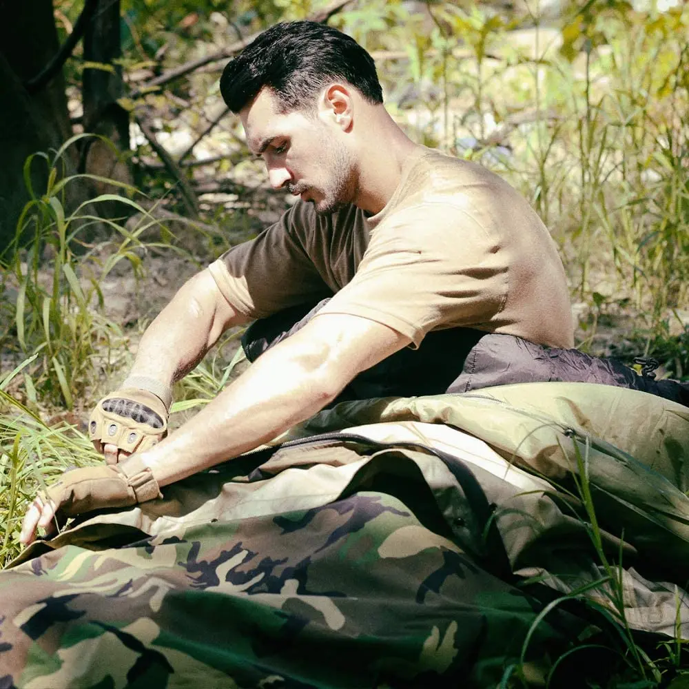 New Style 3 in 1 Multi Layered Camouflage Camping Sleeping Bags Modular Sleeping Bag System with Bivy Cover Sleeping Bag