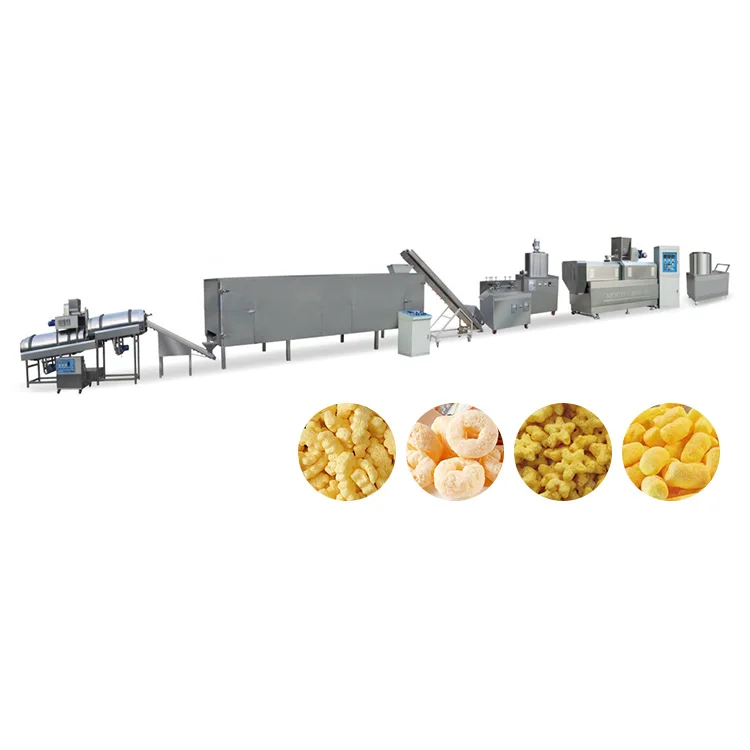 Casual food making machinery high output food snack machine  small business puffed snack food production line