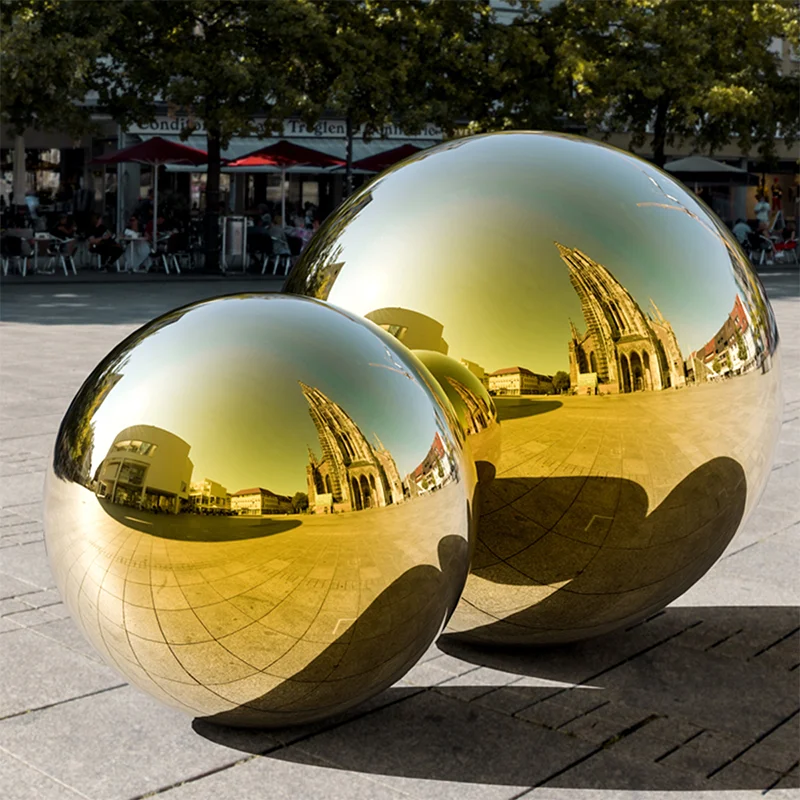 Golden Plated Hot Selling High Quality Stainless Steel Decoration Balls Mirror Polishing Hollow Ball