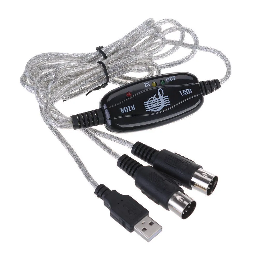 USB to Midi Cable Interface Converter Adapter Music Piano Keyboard 2M length  For PC Laptop