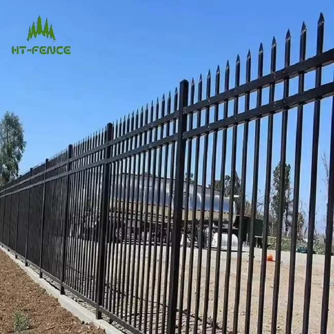 HT-FENCE промышленный стальной забор с черным порошковым покрытием металлическое копье/плоский верх 6x8 футов Алюминиевый