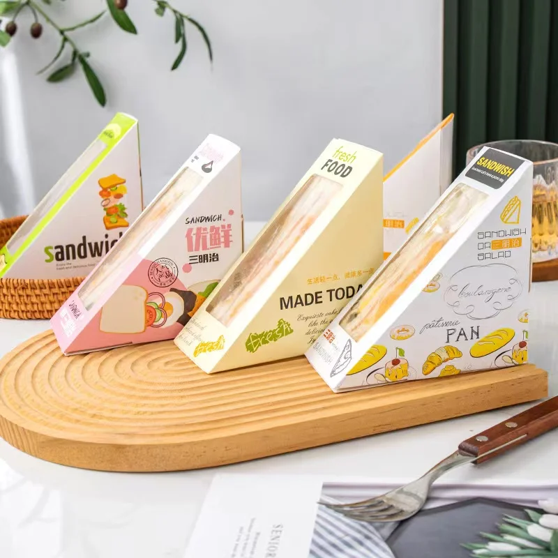 Disposable Triangle Plastic Sandwich Bags Easy Tear Triangular Bento Wrappers Bag Onigiri Sandwich Packaging Bags