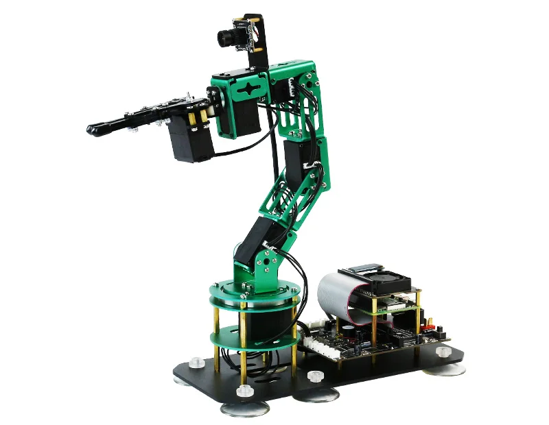 
Raspberry Pi 4B AI Vision Robotic Arm and camera 2 in 1 kit with recognition, tracking and grabbing actions for AI training 