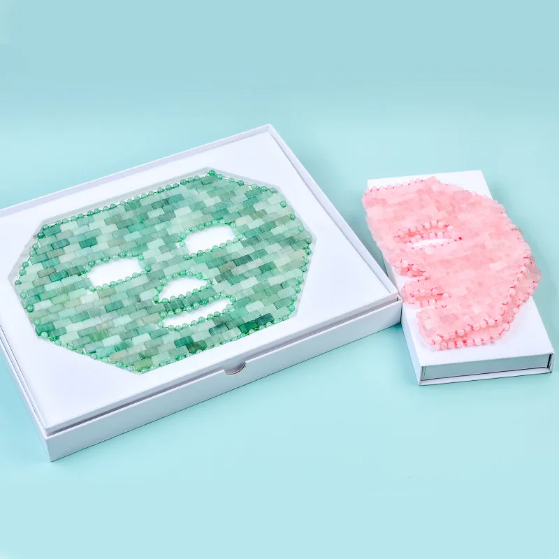 Chinese Natural Handmade Anti-Aging Green Aventurine Jade Whole Full Face Mask Aventurine Natural Jade Eye Mask For Relax