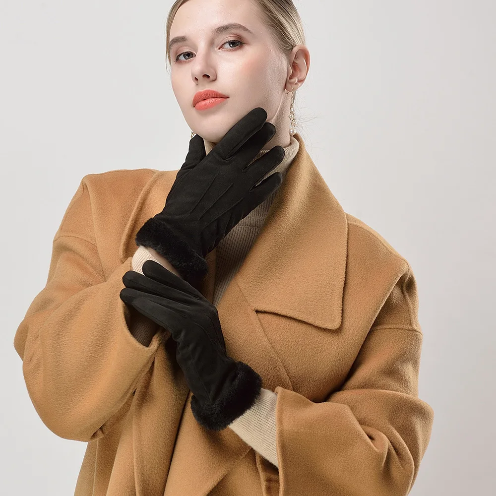 New Design Popular Elegant Women Touch Soft Screen Knitted Winter Gloves Custom