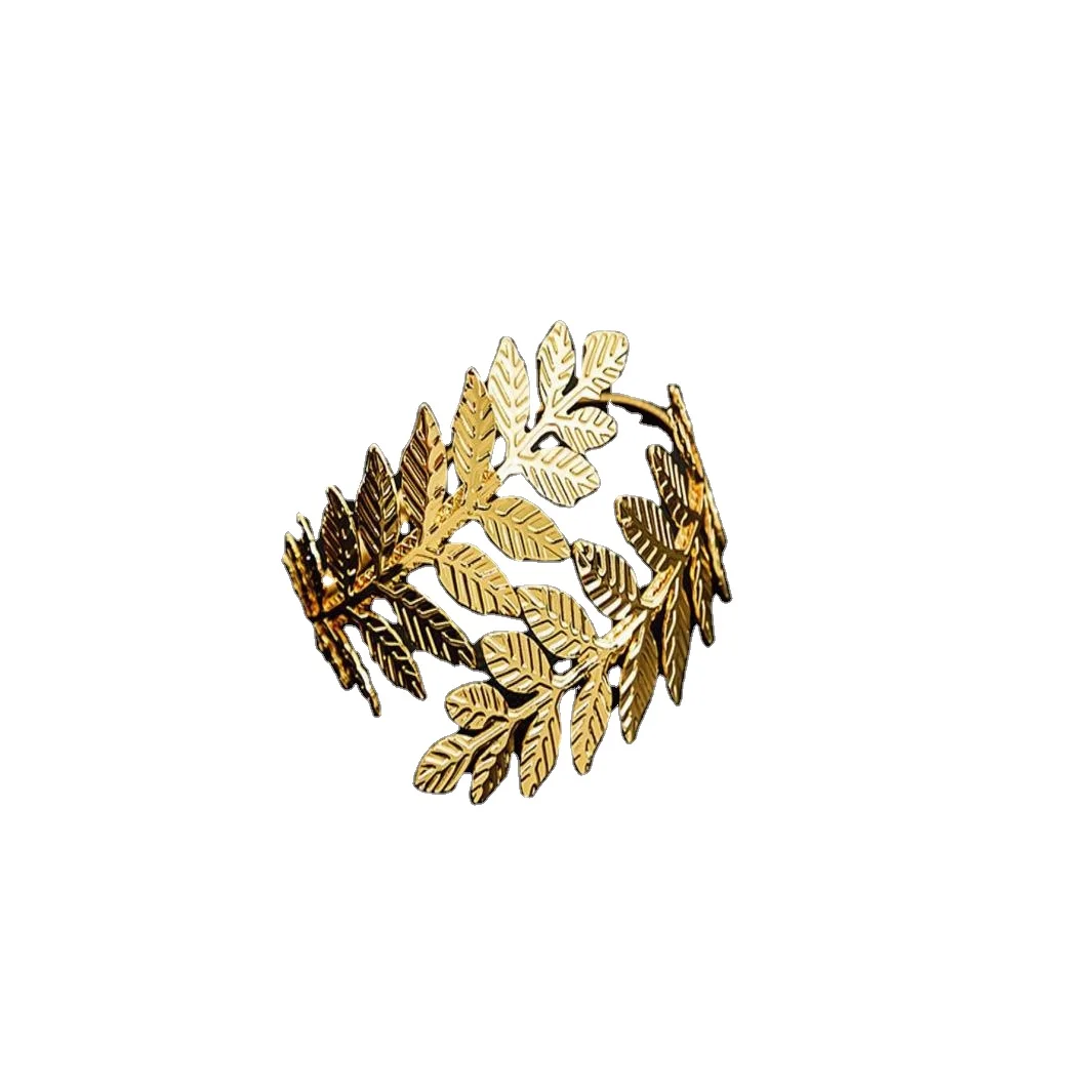 Metal Upper Arm Bracelet for women leaf shape silver gold Arm bangle for bride metal open bangle bracelet accessory gift wedding