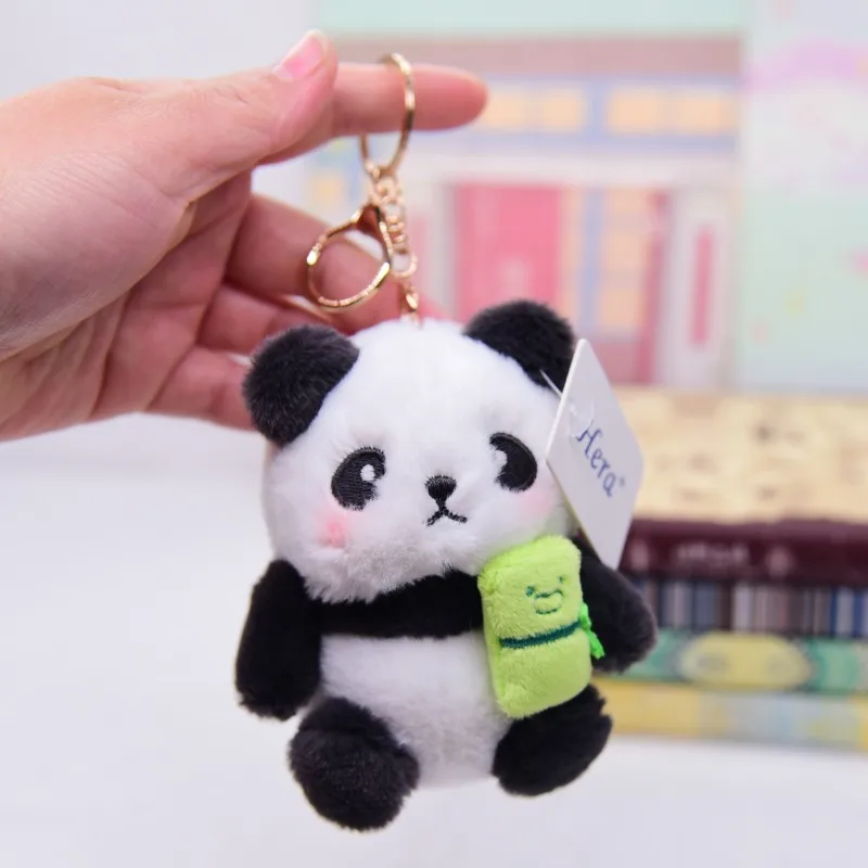 Wholesale Custom Small Plush Toy Character Panda Anime Mini Keyring Doll Keychain Plush Toys Manufacturer Custom Package OPP Bag