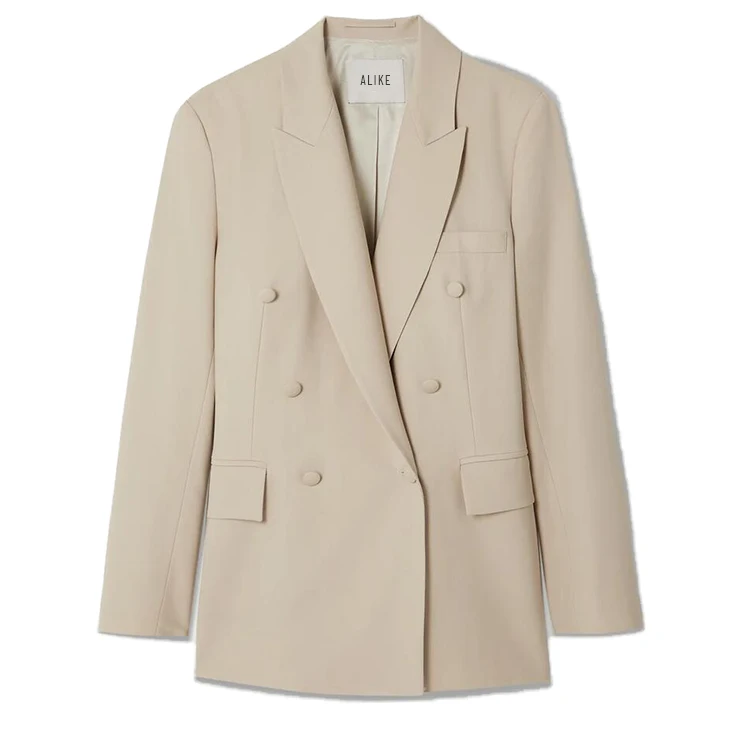 ALIKE Slim Fit Beige blazer for women ladies office suits Hot Sale Fashion signal breasted fitted suit classic stylish