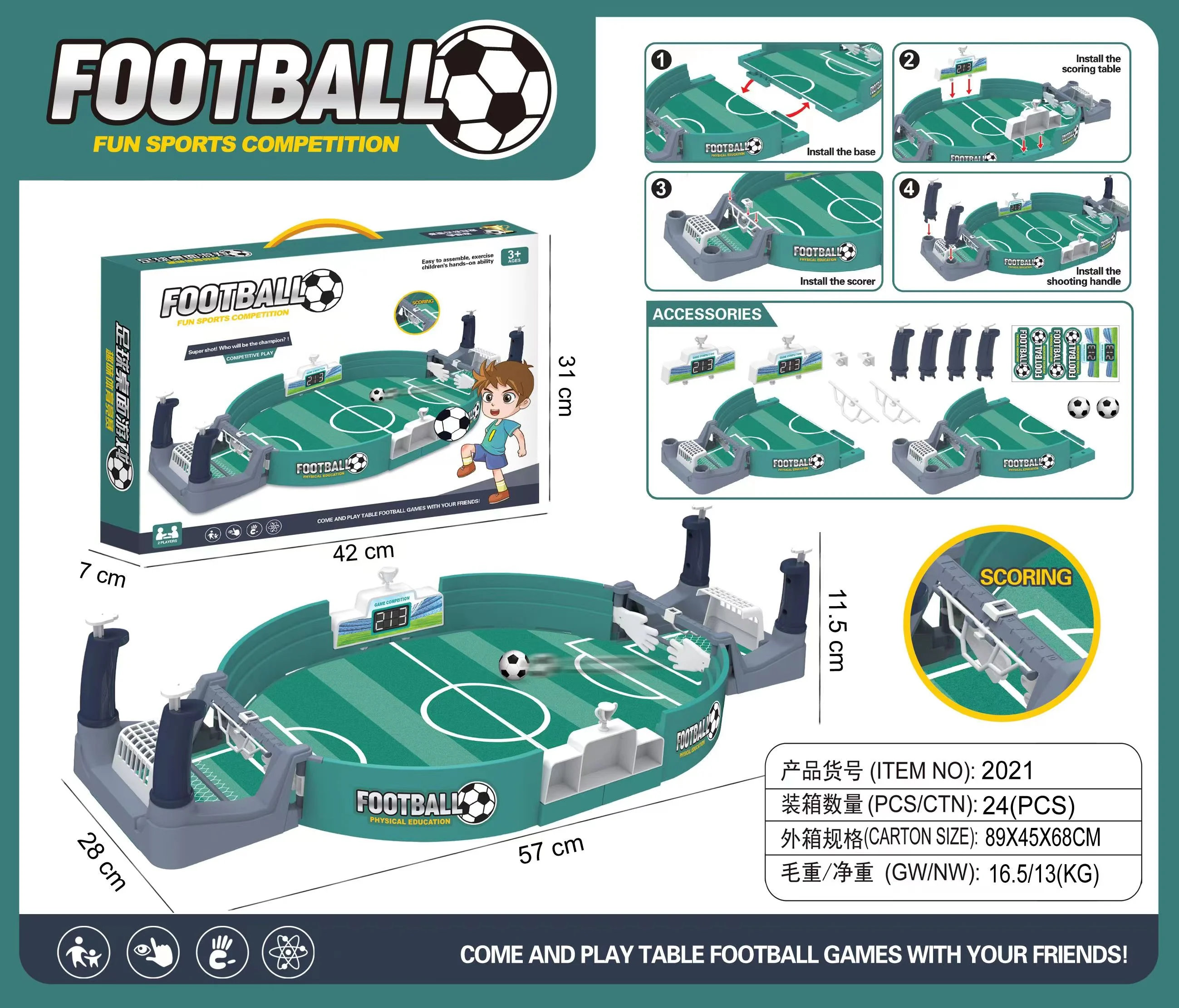 Mini Tabletop Desktop Football Toys Sports Interactive Toys for Parent-Child Puzzle Double Football Match Game Two Player Soccer