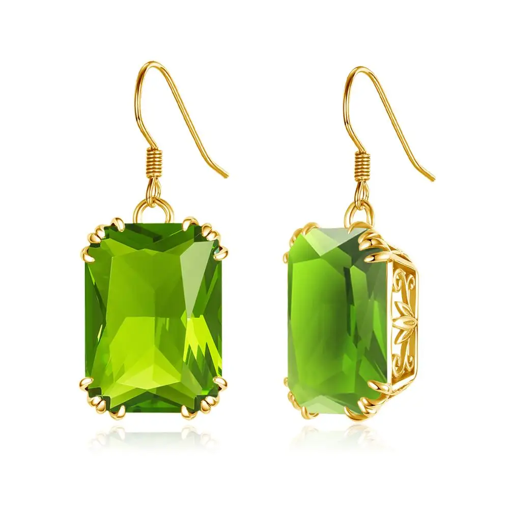 Victorian Peridot Ring Earrings Pendant Boho Wedding Fine Jewellery 925 sterling silver Gemstone Women Gold Plated Jewelry sets