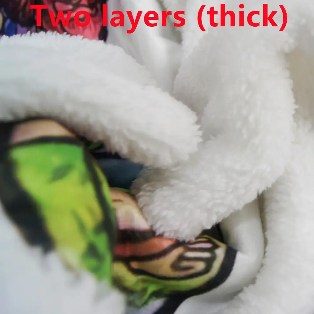 Wholesale Kpop warm sherpa fleece custom 3D print throw blanket for winter