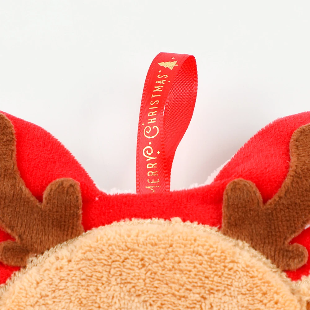 Christmas hand towel coral fleece elk Christmas tree absorbent quick-drying cartoon handkerchief Christmas Hanging Towel