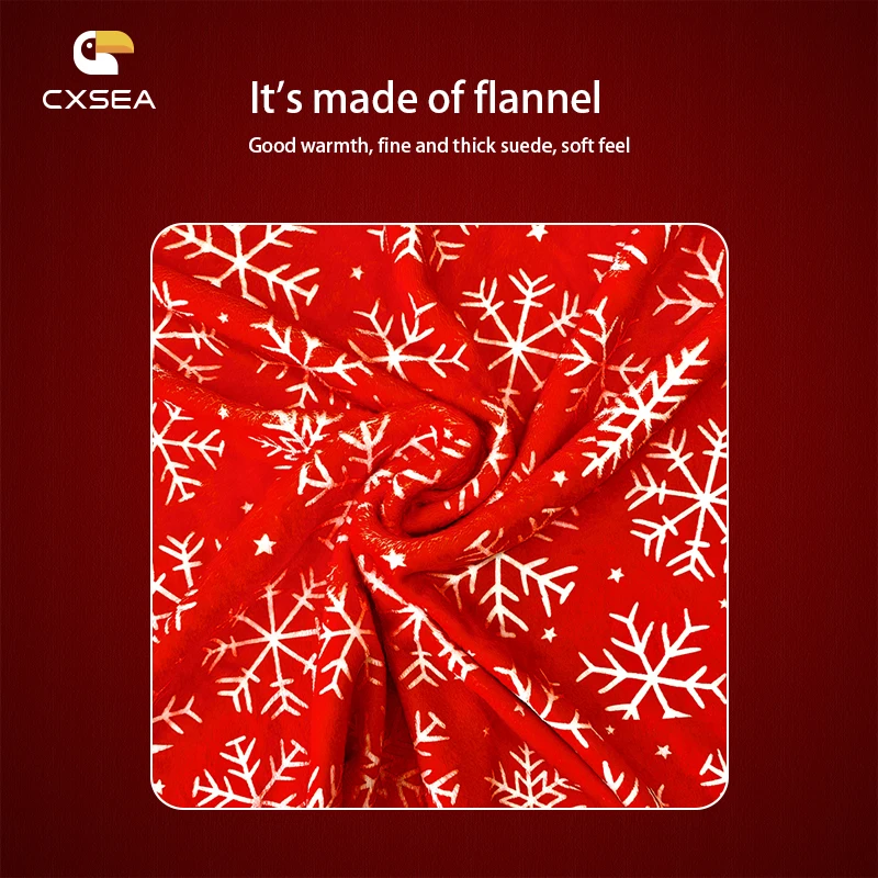 2024 Christmas Gifts Snowflake Print Blanket Custom Winter Warm Flannel blanket